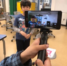 student using augmented reality
