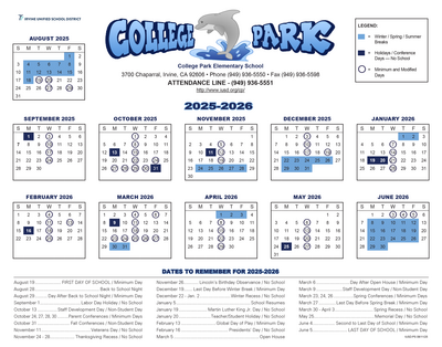 College Park Calendar